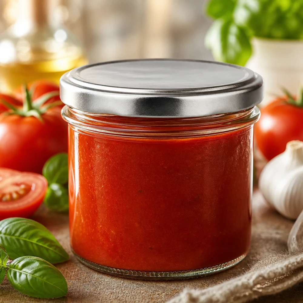 Rundes Einweckglas 125ml UNiTWIST mit silbernem Schraubverschluss für Saucen Chutneys und Aufstriche