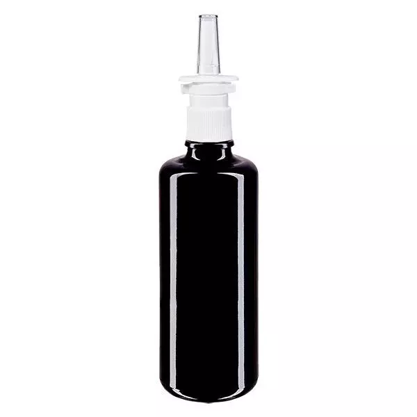 Apothekenflasche violett 50ml Nasenzerstäuber weiß Standard