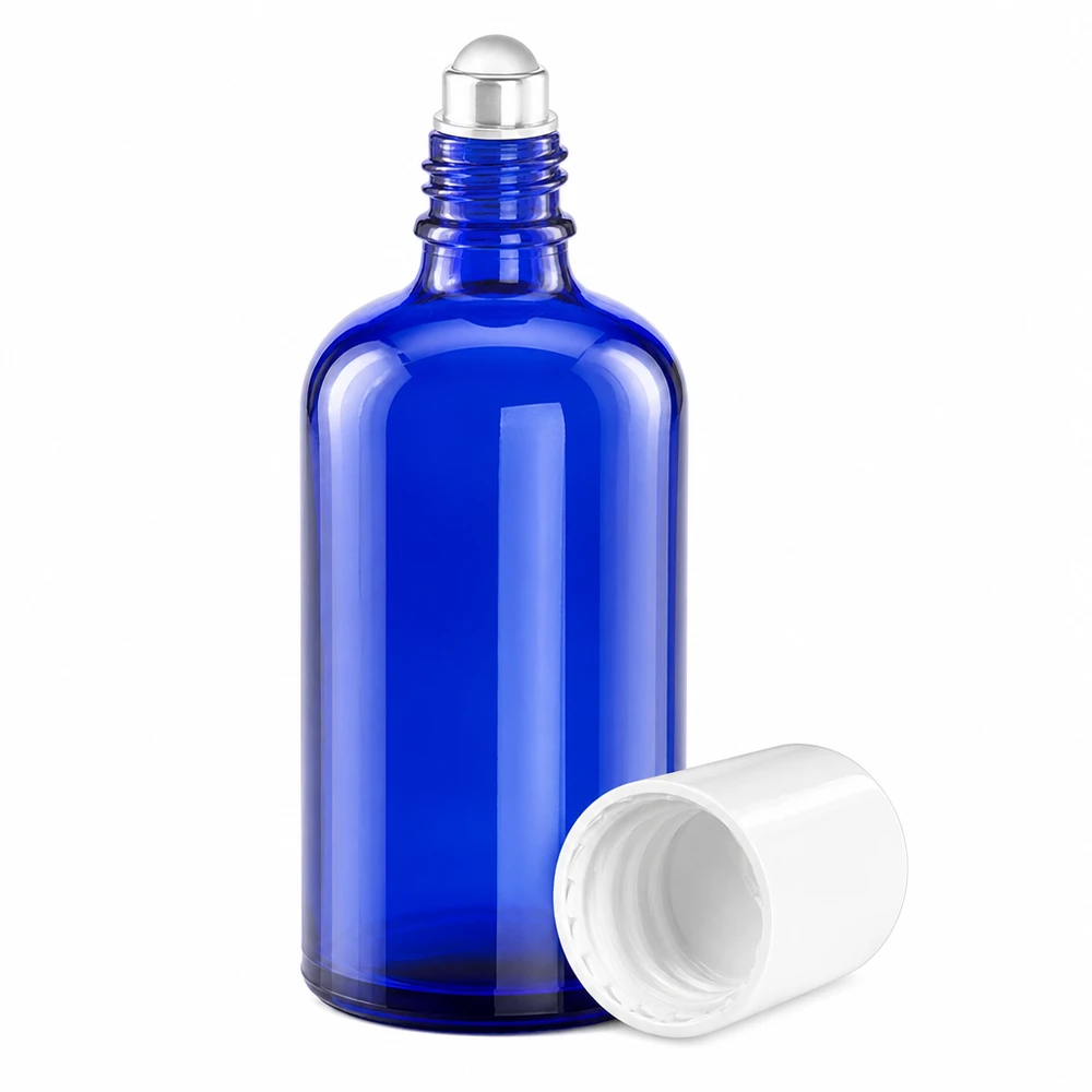100ml Roll-On Flasche weiß Standardverschluss BlueLine UT18/100