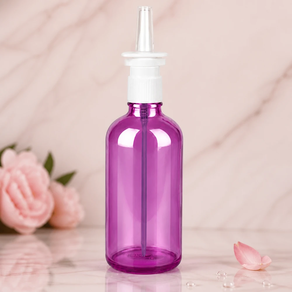 Pharmazeutische 100ml Flasche in Violett mit professionellem Sprühsystem für Nasen und Rachenraum