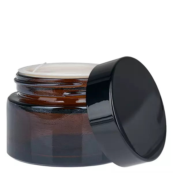 Glastiegel 30ml braun mit Einlegedeckel UNiTWIST