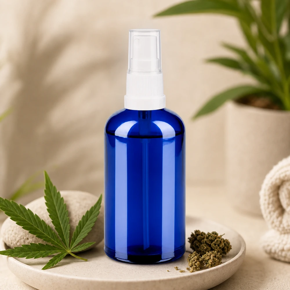 Premium 100ml Sprayflasche BlueLine transparent weiss für präzise Dosierung von Flüssigkeiten