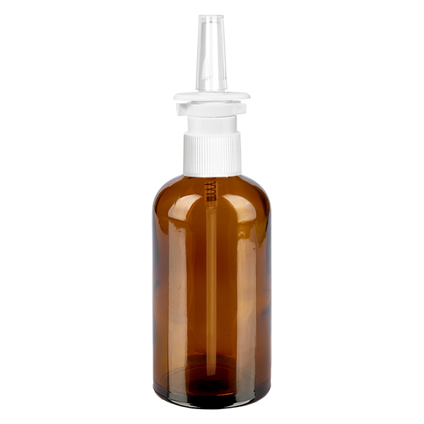 100ml Nasensprayflasche weiß/transparent Standard BrownLine UT18/100