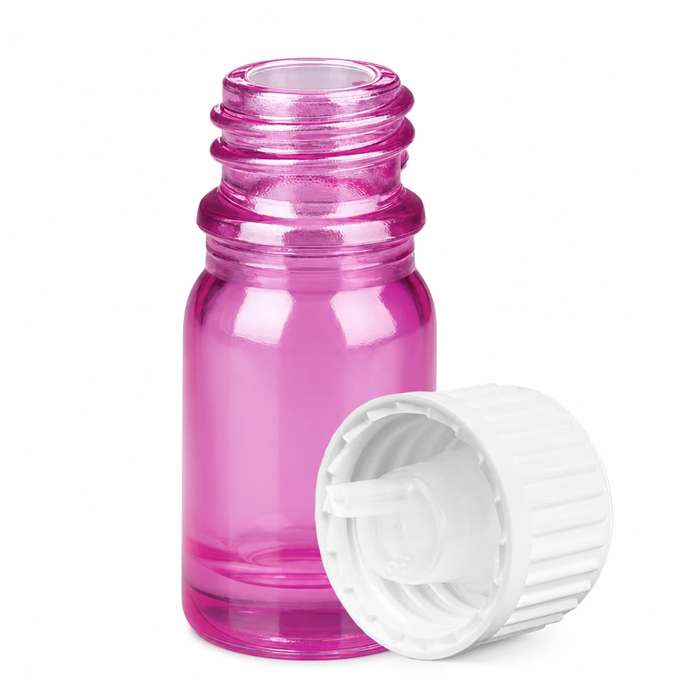 Mini Tropfflasche 5ml violett durchsichtig mit ergonomischem Schraubverschluss PurpleLine