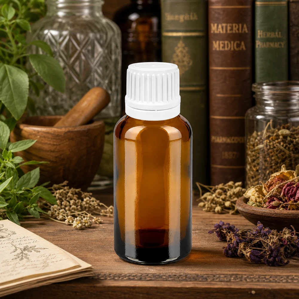 30ml Tropfflasche 0.7mm weiß Originalitätsverschluss BrownLine UT18/30 Robuste Braunglas-Tropfflasche 30ml mit auslaufsicherem Verschlusssystem für den täglichen Gebrauch