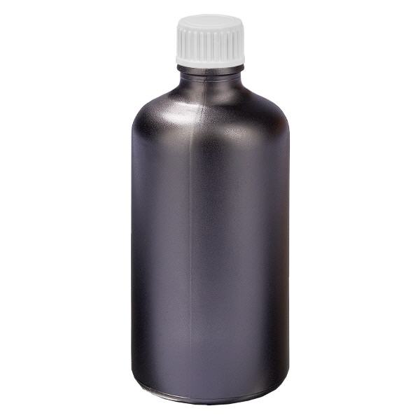 100ml Globuliflasche 3mm Giessring weiß Standardverschluss BlackL. UT18/1