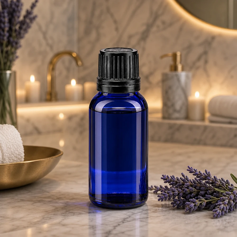 Lichtschutzflasche 10ml Blauglas mit Originalitätsverschluss schwarz für empfindliche Wirkstoffe