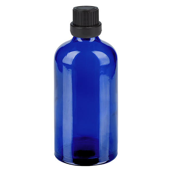 100ml Tropfflasche 2mm schwarz Originalitätsverschluss BlueLine UT18/100