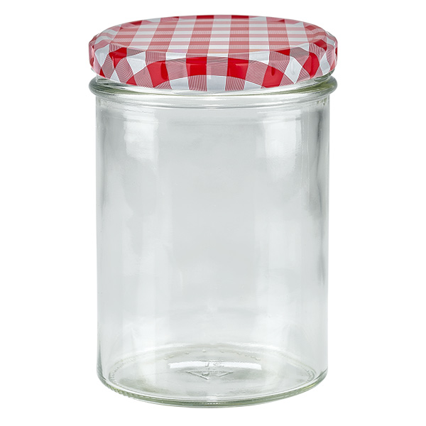 435ml Sturzglas + BasicSeal Deckel rot/weiß UNiTWIST