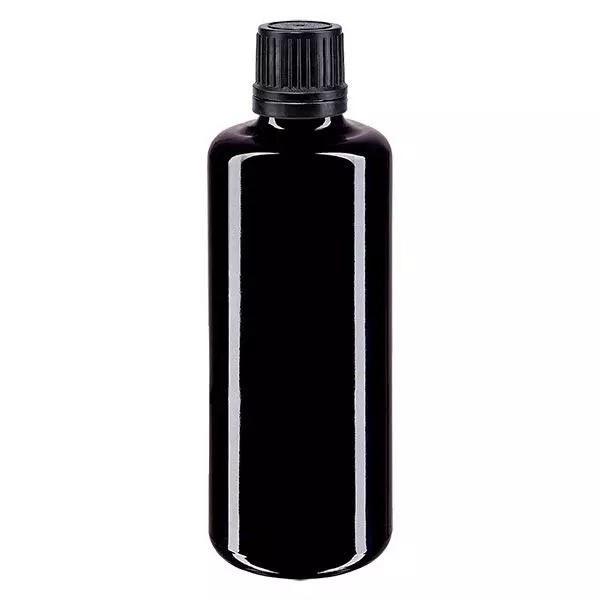 Apothekenflasche violett 100ml Schraubverschluss schwarz Giessring Originalitätsverschluss