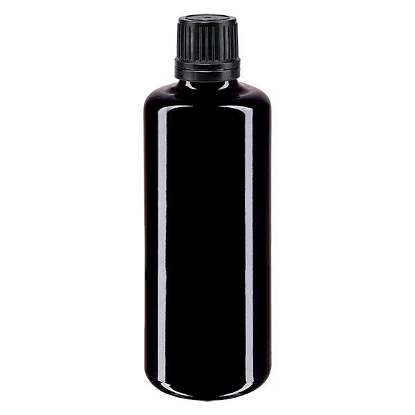 Apothekenflasche violett 100ml Schraubverschluss schwarz Giessring Originalitätsverschluss Apothekenflasche violett 100ml Schraubverschluss schwarz Giessring Originalitätsverschluss