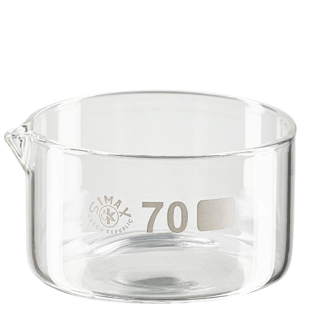 100ml Kristallisierschale mit Ausguss Borosilikat ø70mm 100ml Kristallisierschale mit Ausguss Borosilikat ø70mm