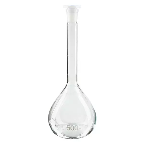 Messkolben 500ml mit Normschliff & PEHD Stopfen Messkolben 500ml mit Normschliff & PEHD Stopfen