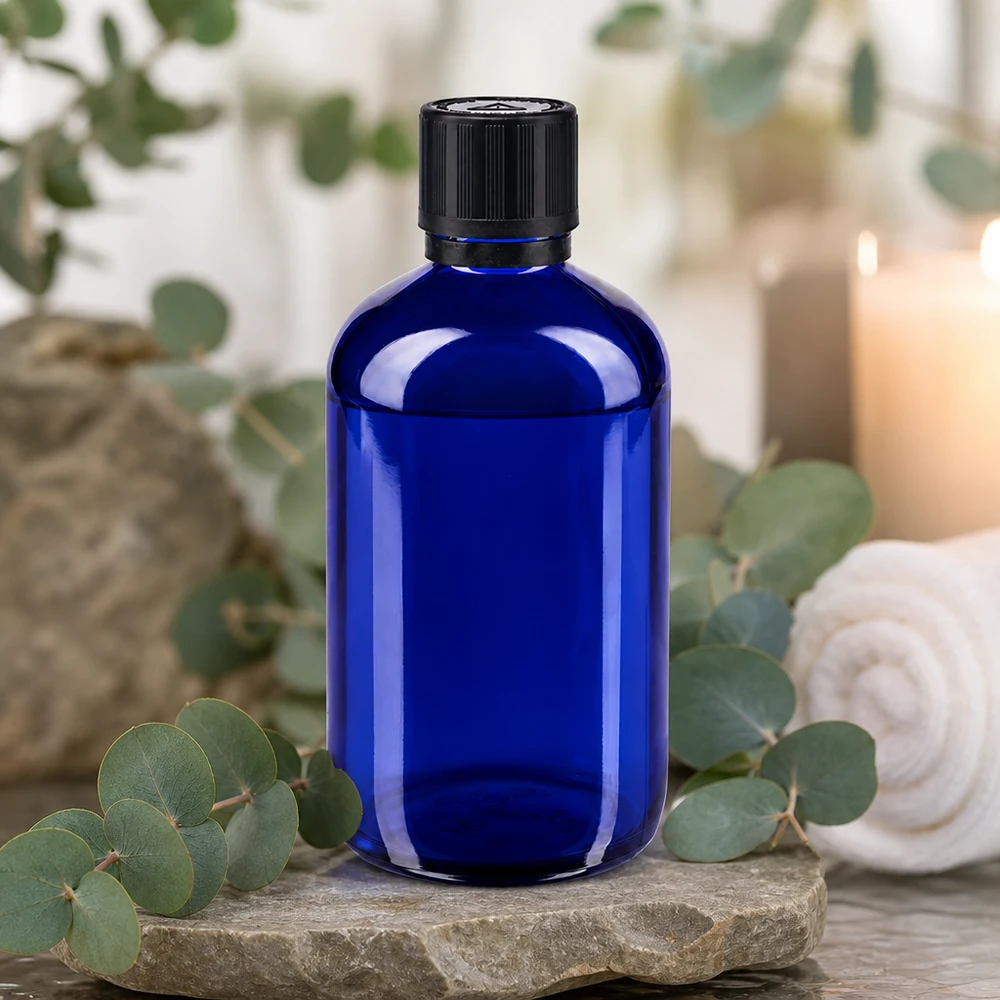 Professionelle kobaltblaue 100ml Glasflasche mit 1mm Tropföffnung für Naturprodukte