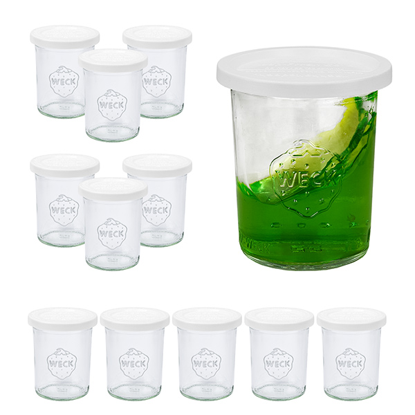12er Set Weck Gläser 160ml Sturzgläser mit 12 Frischhaltedec 12er Set Weck Gläser 160ml Sturzgläser mit 12 Frischhaltedec