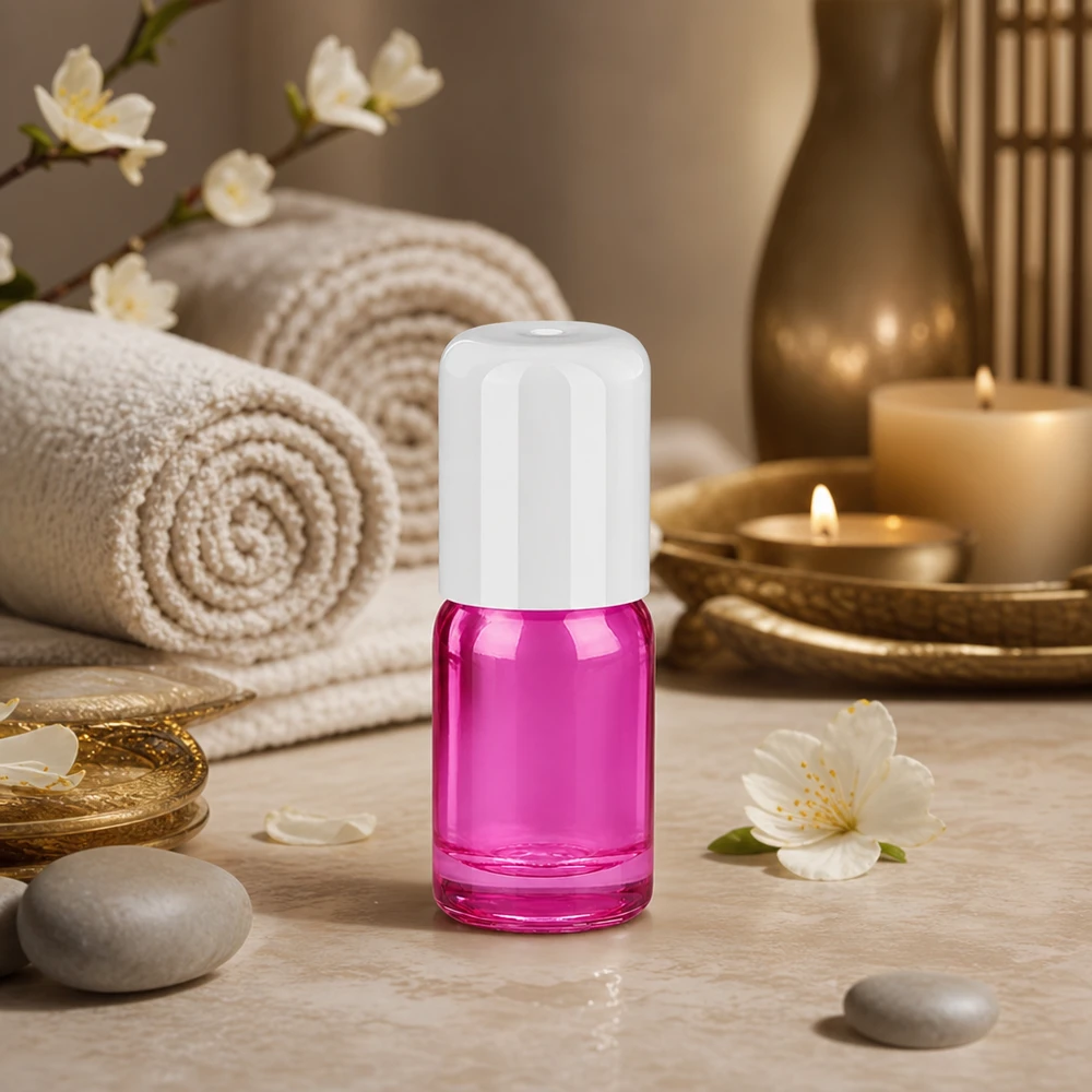 5ml Roll-On Flasche STD PurpleLine mit praktischem Kugelapplikator für gezielte Hautpflege
