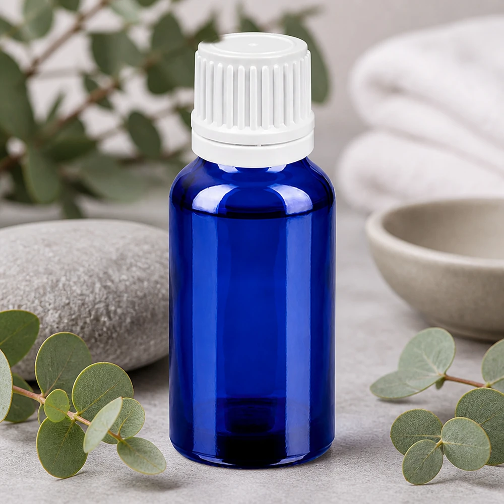 20ml Tropfflasche 0.7mm weiß Originalitätsverschluss BlueLine UT18/20 20ml BlueLine Tropfflasche aus lichtschützendem Glas für UV-empfindliche Substanzen
