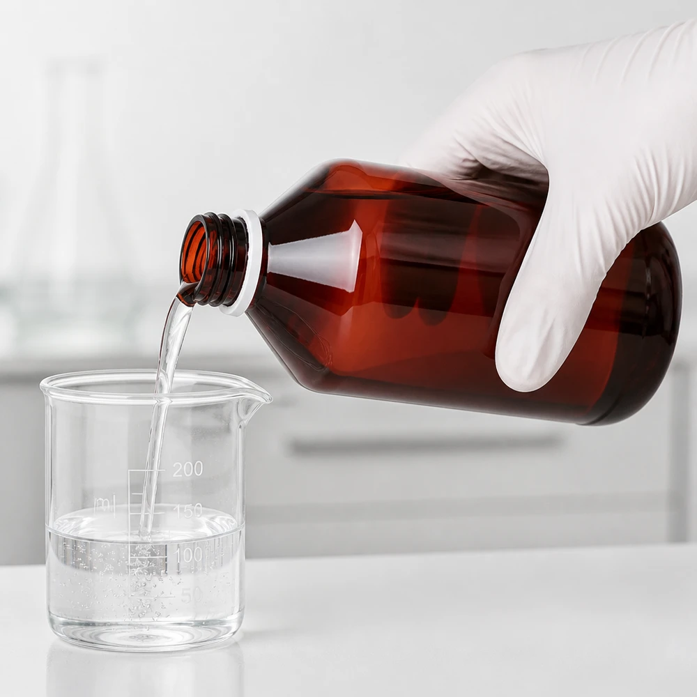 PET Flasche 750ml mit weißem Originalitätsverschluss geriffelt 750ml PET Flasche braun mit Kindersicherungsverschluss für präzise Flüssigkeitsdosierung