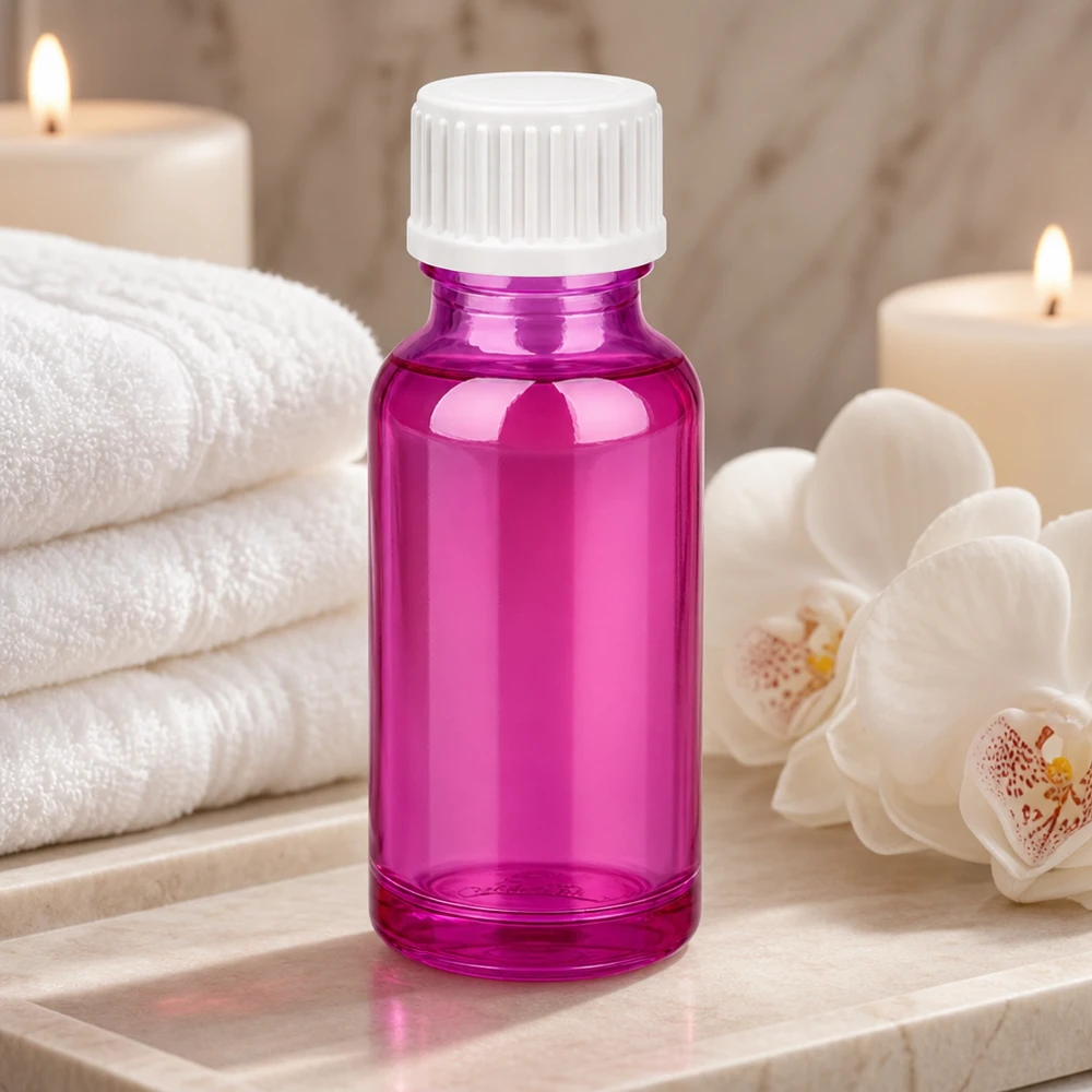 20ml Premium Glasflasche in leuchendem Purpur für mobile Aromatherapie unterwegs