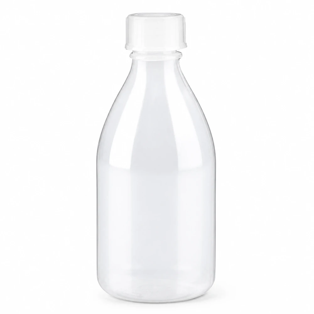 100ml Schraubflasche, Enghals Laborflasche Kompakte 100ml Enghals Probenflasche aus transparentem Kunststoff mit Schraubdeckel