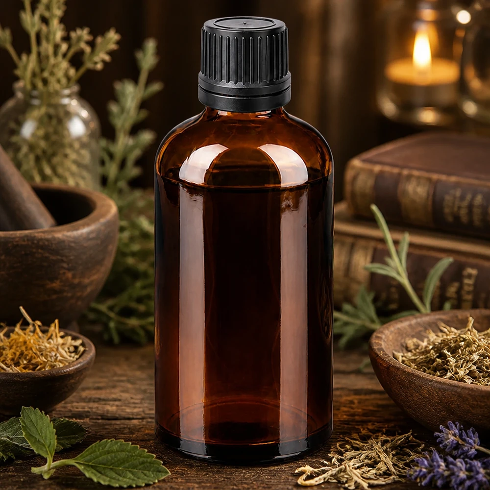 Dunkelbraune 100ml Tropfflasche mit kindersicherem Verschluss für sichere Aufbewahrung