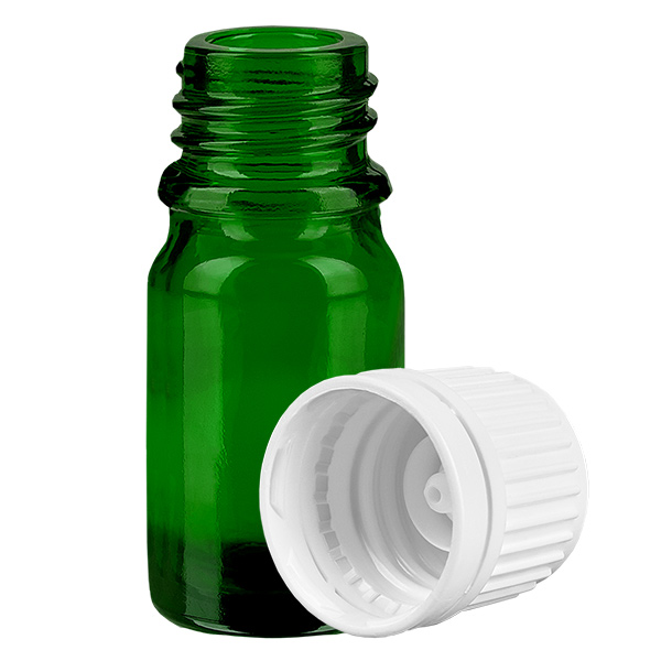 5ml Flasche 11mm Schraubverschluss weiß Originalitätsverschluss GreenLine UT18/5 5ml Flasche 11mm Schraubverschluss weiß Originalitätsverschluss GreenLine UT18/5