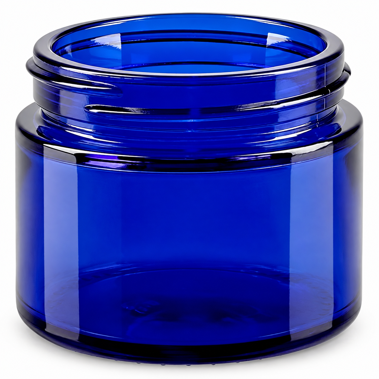 50ml Glastiegel. royalblau ohne Deckel, Gewinde 52mm ApoGlas – qualitätsoptimiertes Produktfoto