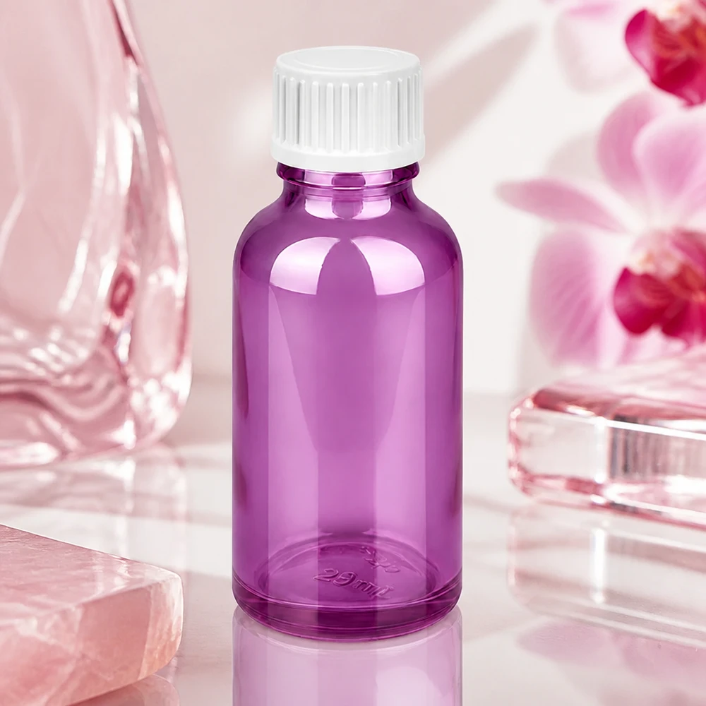 Premium 30ml Glasflasche in Purple für professionelle Kosmetikherstellung und Naturkosmetik