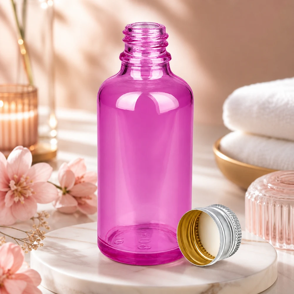 50ml Flasche 11mm Schraubverschluss Alu-Silberer Standard PurpleLine.UT18/50 Hochwertige violette 50ml Flasche aus Glas mit langlebigem Aluminium-Verschluss für Profis