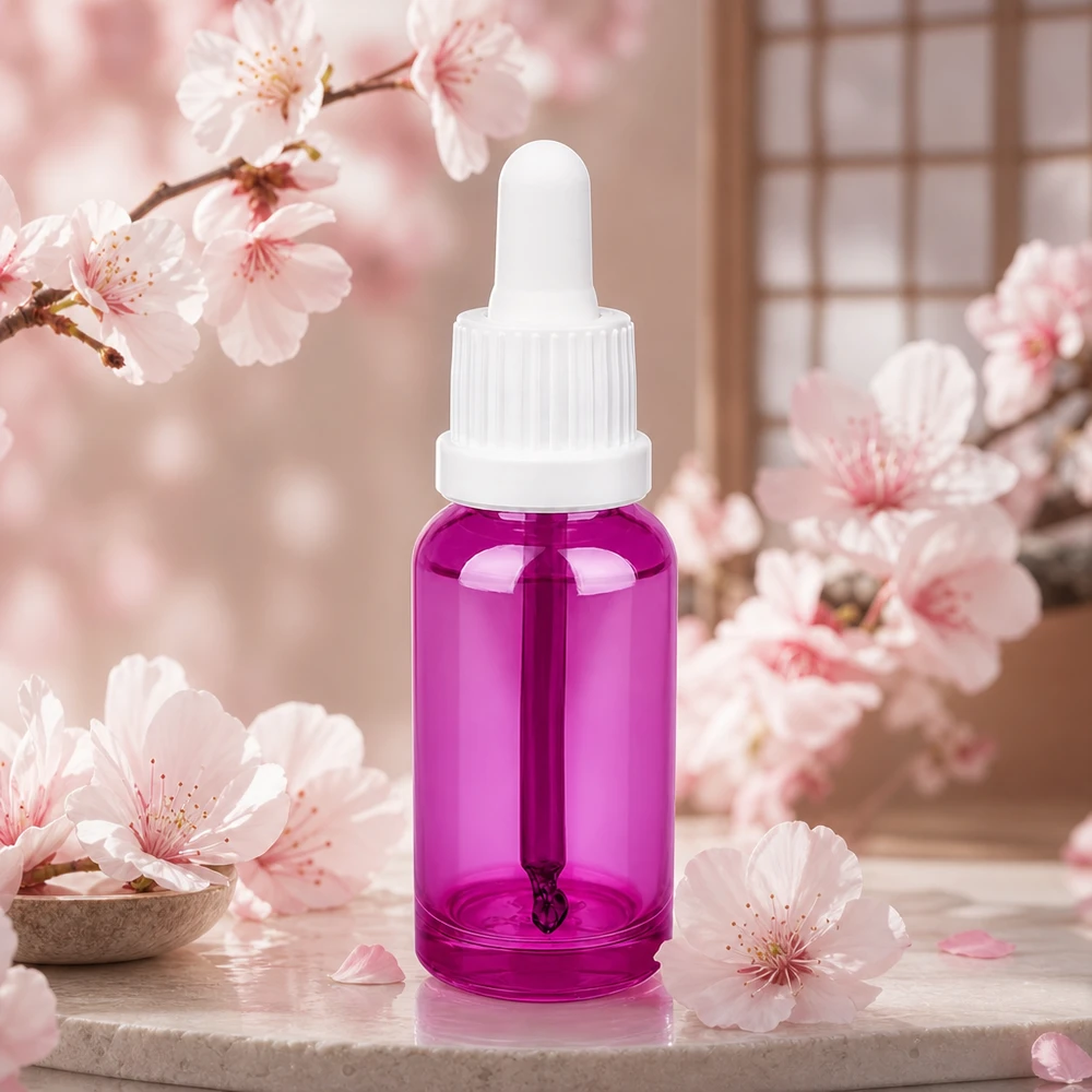 Moderne 20ml Pipettenflasche violett-weiß Design perfekt für DIY Kosmetik und Essenzen