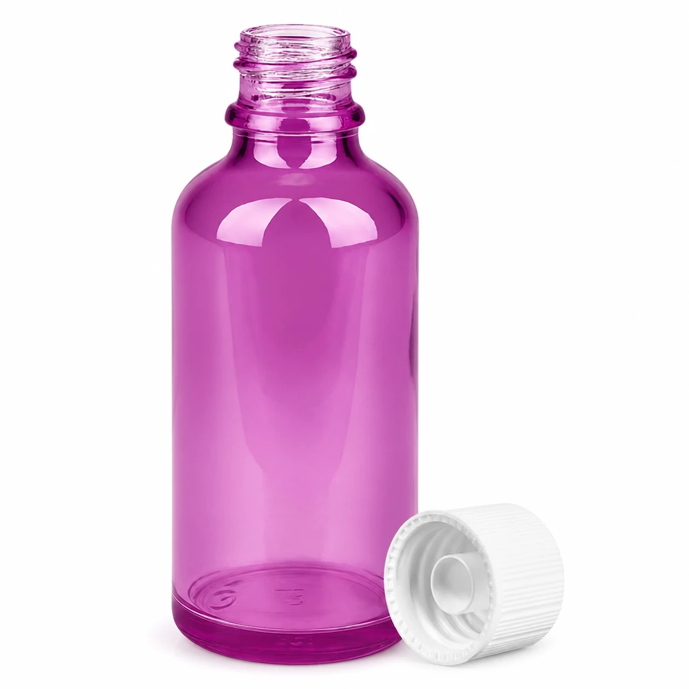 50ml Flasche 11mm Schraubverschluss weiss Standard PurpleLine UT18/50 Violette 50ml Flasche mit 11mm Hals ideal für DIY-Kosmetik und homöopathische Mittel