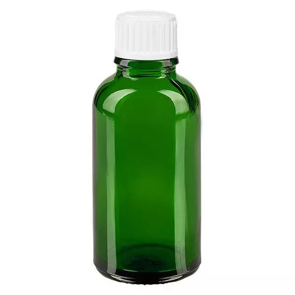 Apothekenflasche grün 30ml Schraubverschluss weiß Globuli Standard