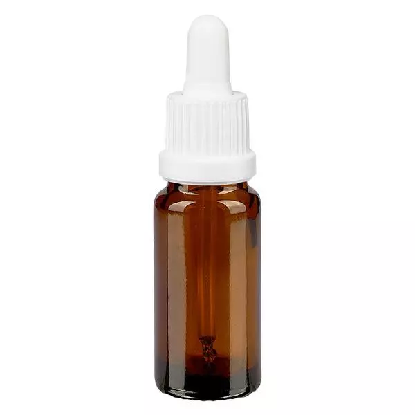 Apothekenflasche braun 10ml Pipette weiß Originalitätsverschluss