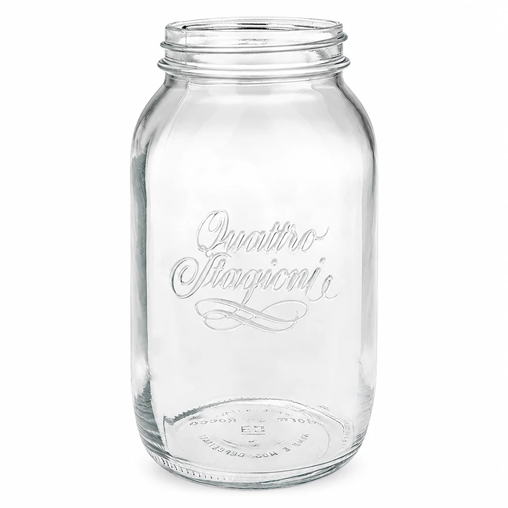 1500ml Quattro Stagioni Haushaltsglas mit Schraubgewinde, transparentes Einmachglas für Küche und Vorratshaltung