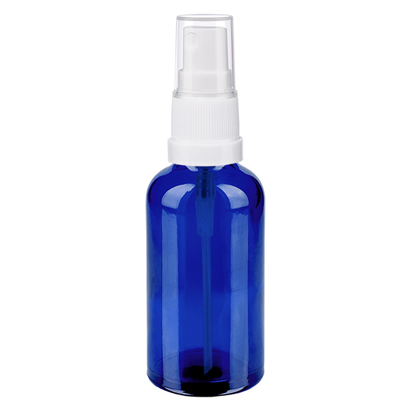 50ml Sprayflasche weiß/transparent Standardverschluss BlueLine UT18/50