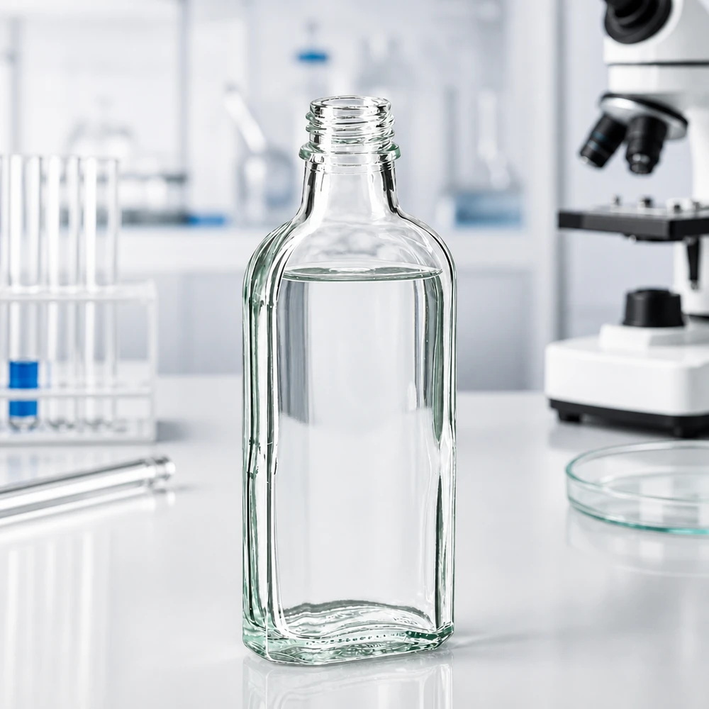 Transparente 100 ml Flasche DIN22 für chemische und pharmazeutische Anwendungen
