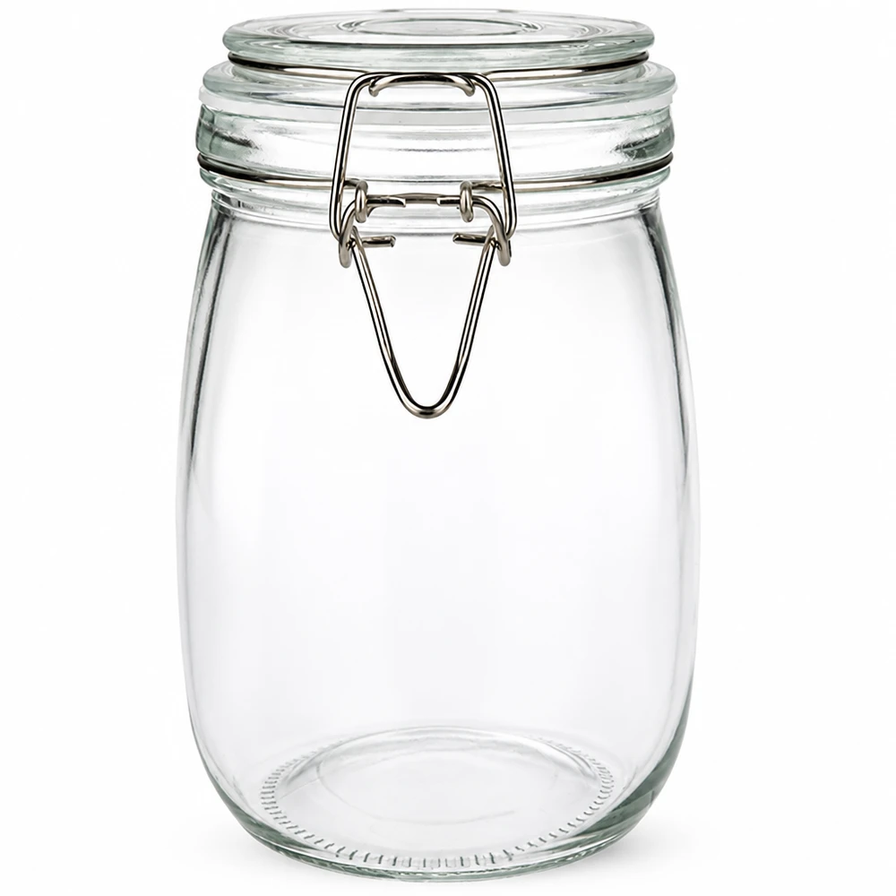 Vintage-Style Einweckglas 1000ml mit Drahtbügelverschluss für Küche und Speisekammer