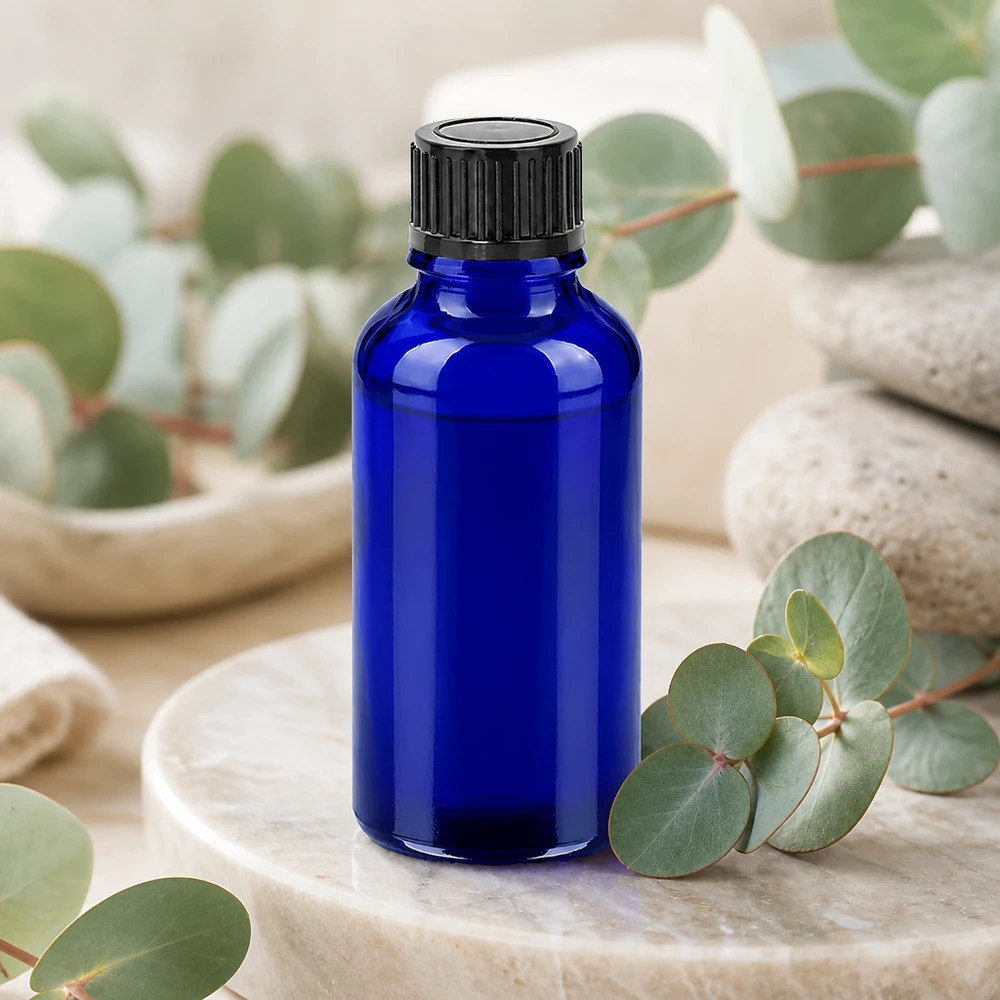 30ml Flasche 11mm Schraubverschluss schwarz Standard BlueLine UT18/30 Vielseitige 30ml Blauglasflasche für DIY-Kosmetik Seren Tinkturen und natürliche Heilmittel