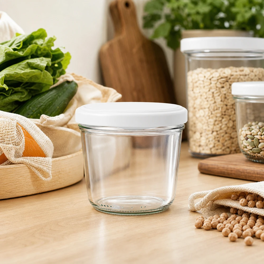 230ml Sturzglas leer mit BasicSeal Deckel in Zero-Waste Küche mit Vorratsgläsern und nachhaltigen Aufbewahrungslösungen