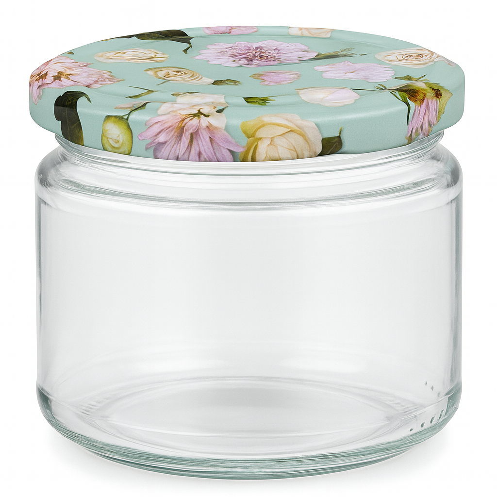 330ml Rundglas + BasicSeal Deckel Blume mint UNiTWIST