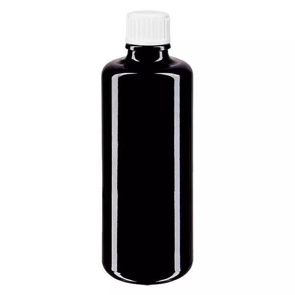 Apothekenflasche violett 50ml Tropfverschluss weiß 0.8mm Standard