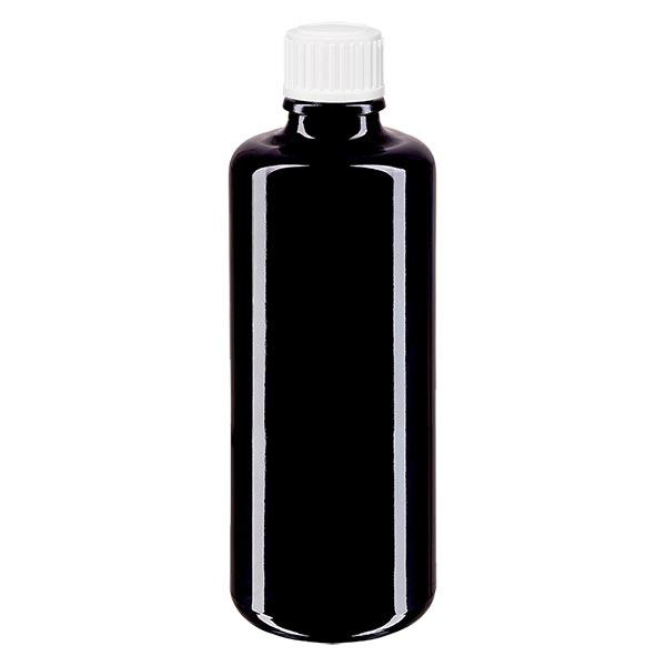 Apothekenflasche violett 50ml Tropfverschluss weiß 0.8mm Standard