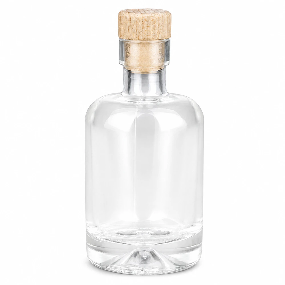50ml Glasflasche Amelie mit Holzgriff-Korken UNiTWIST leer transparent für Spirituosen und Öle