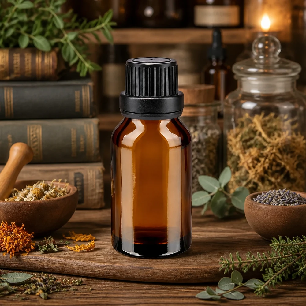 Apothekenflasche braun 15ml Schraubverschluss schwarz Dichteinlage Originalitätsverschluss Apothekerflasche 15ml Braunglas mit Schraubverschluss für Tinkturen Essenzen und Aromatherapie-Anwendungen