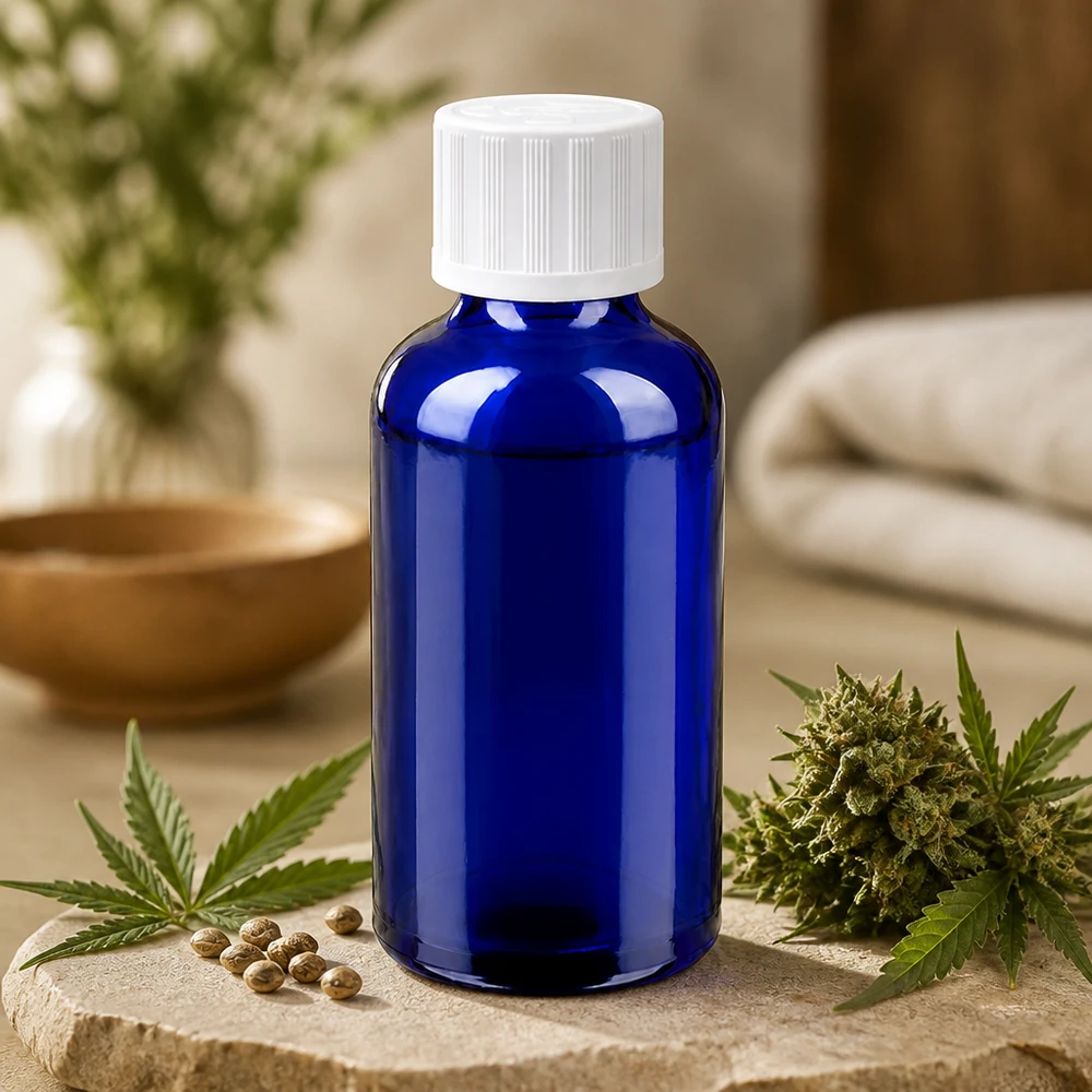 Apotheken-Standard 50ml Glasflasche UT18/50 mit weißem Schraubdeckel für medizinische Zwecke