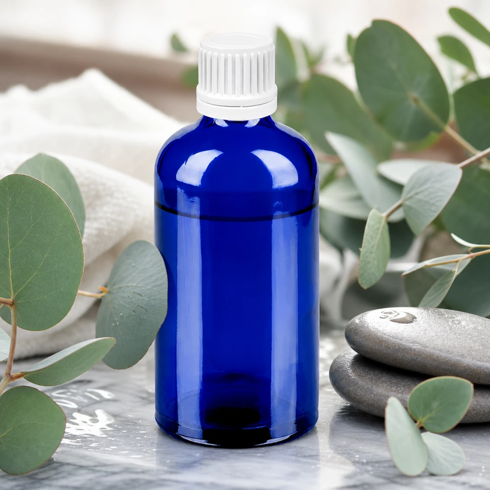 100ml Laborflasche BlueLine mit präzisem Schraubgewinde für dosierte Abgabe von Flüssigkeiten