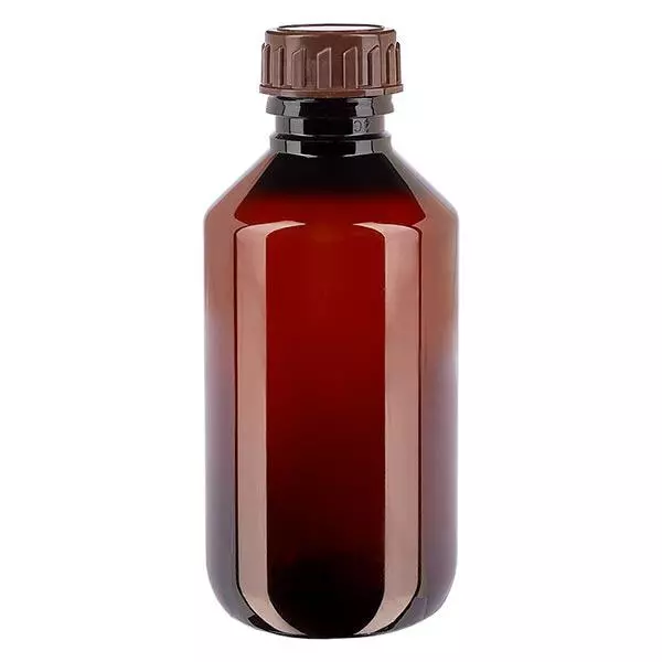 PET Flasche 200ml mit braunem Verschluss Standard