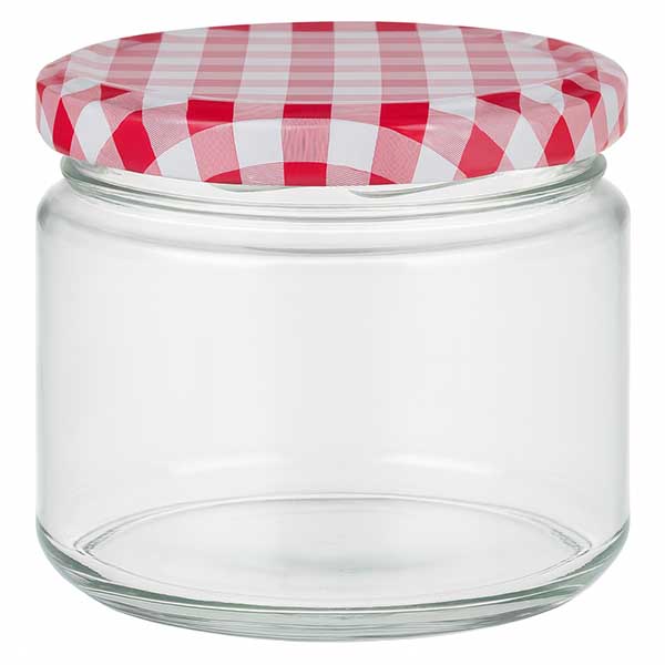 330ml Rundglas mit BasicSeal Deckel rot/weiß UNiTWIST