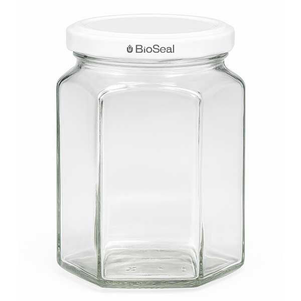 288ml Hexaglas mit BioSeal Deckel weiß UNiTWIST