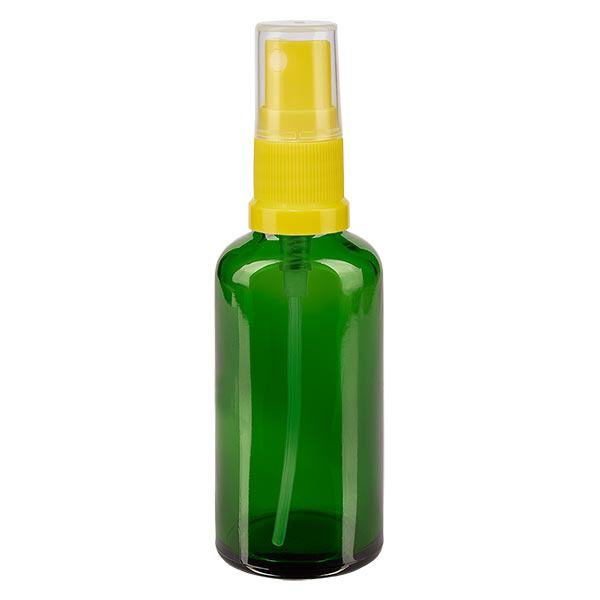 Apothekenflasche grün 50ml Sprayaufsatz gelb